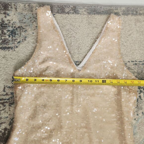 Women's Mini A-Line Dress A New Day Cream Sequin XS Dancing Club Wear - Picture 6 of 9